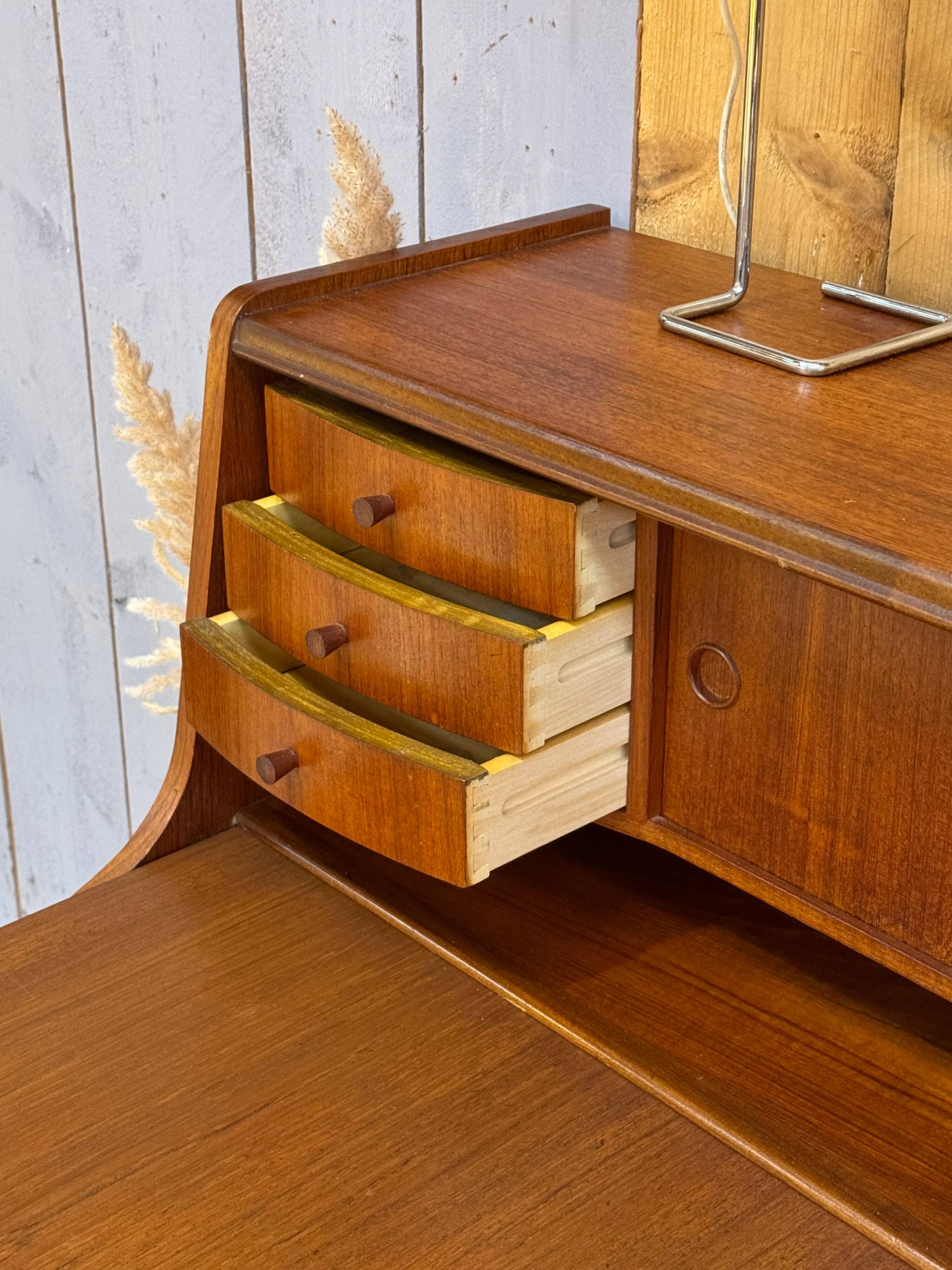 Vintage Scandinavian teak secretary "Alton" by Poul M. Jessen for Viby J Mobelfabrik