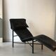 Fauteuil "Skye" en cuir noir, Ikea 1987