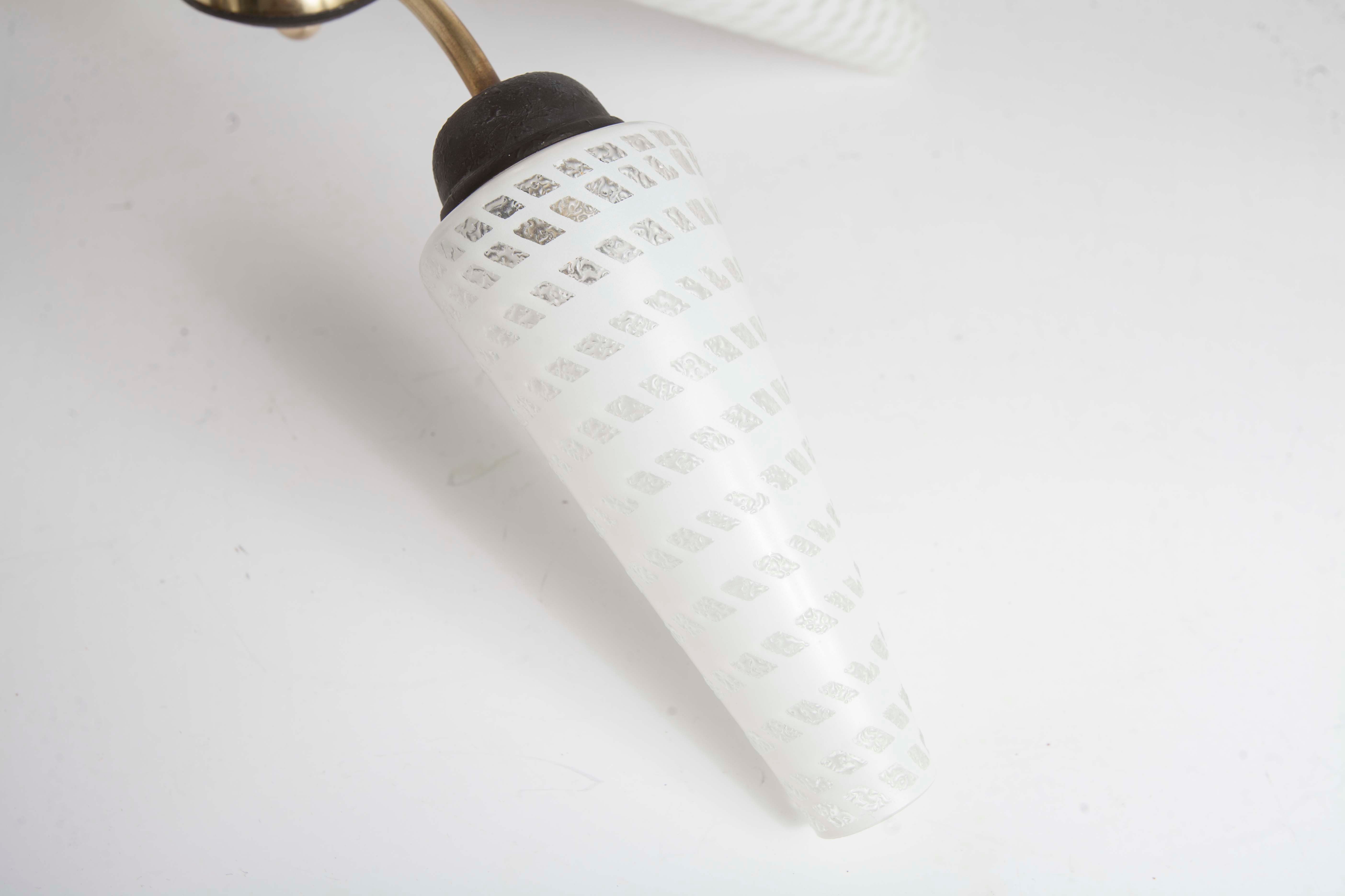 Luster 4 black branches, gold and glass