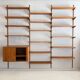 Large modular teak wall system by Kai Kristiansen, Denmark, 1960s