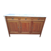 Small mahogany buffet on marble, Louis XVI style, 60s, in its juice!