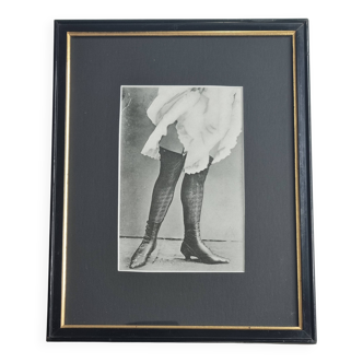 Original photogravure on glossy paper, Model in stockings and shoes 1900