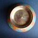 Peacock enameled brass bowl