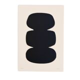 Abstract painting in cut and painted wood signed eawy