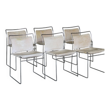 Ensemble de 6 chaises de salle à manger Tulu par Kazuhide Takahama pour Gavina. Italie, années 1960.
