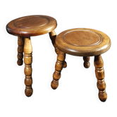 Duo of tripod stools