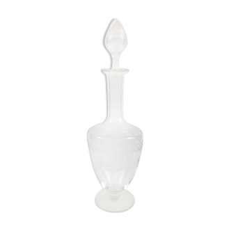 Baccarat crystal carafe, engraved frieze model, circa 1910