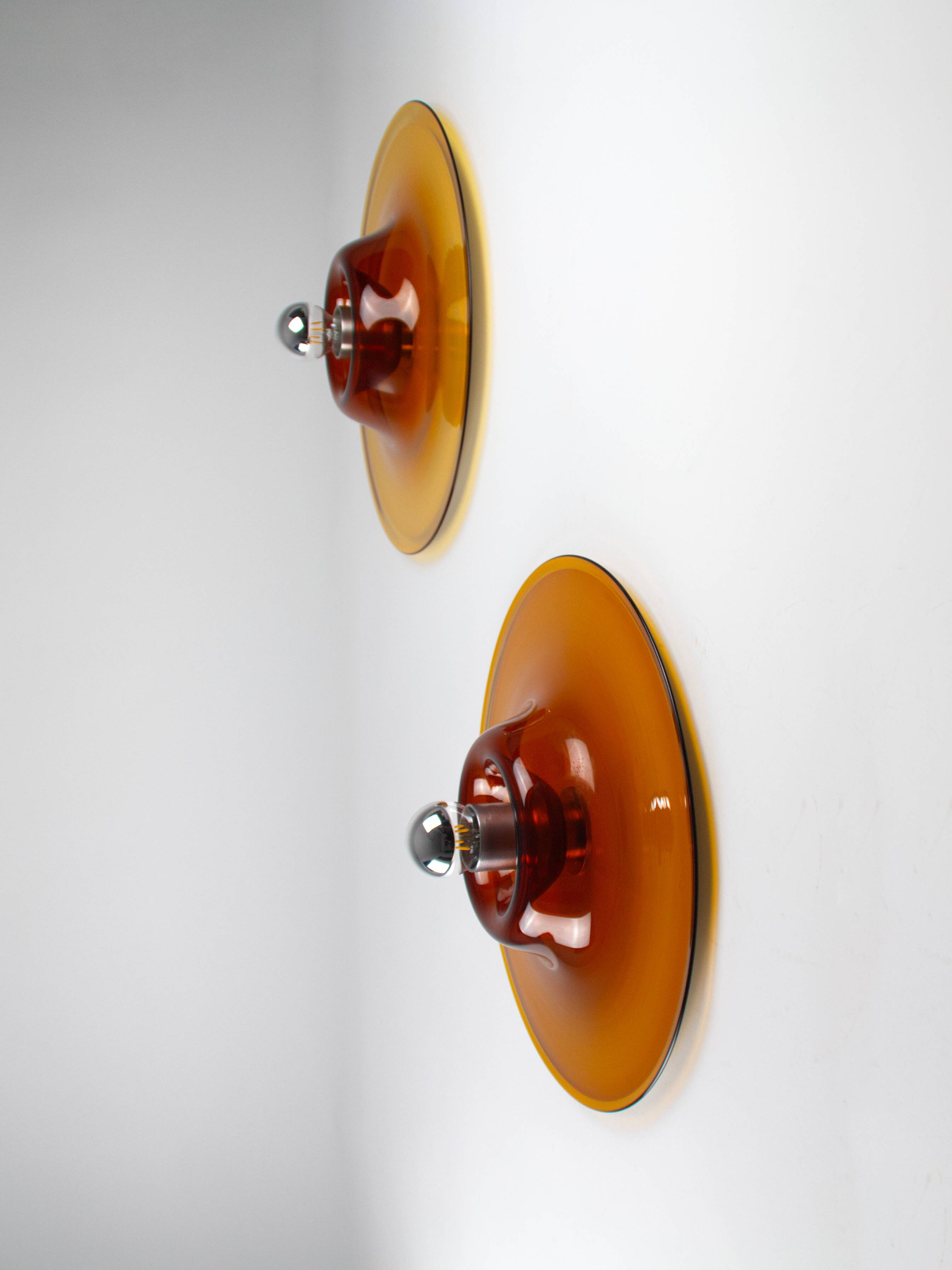 Pair of wall sconces by Pierre Cardin for Venini, 1960s, Italy.