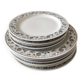 Lot de Lot de 6 assiettes plates et 4 assiettes dessert,en porcelaine