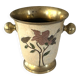 Rare French Art Nouveau Cloisonne Brass Champagne Cooler with Orchid E