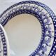 6 vintage deep plates with blue goose vichy decor