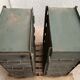 Pair of vintage industrial metal and wood lockers