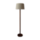 Lampe de sol en teck vintage avec abat-jour en tissu, années 1960-70.