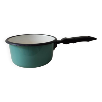 Casserole en métal émaillé verte aubecq 1960 - charme vintage authentique