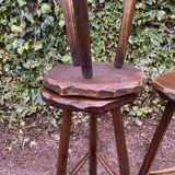 Set of three brutalist tripod stools