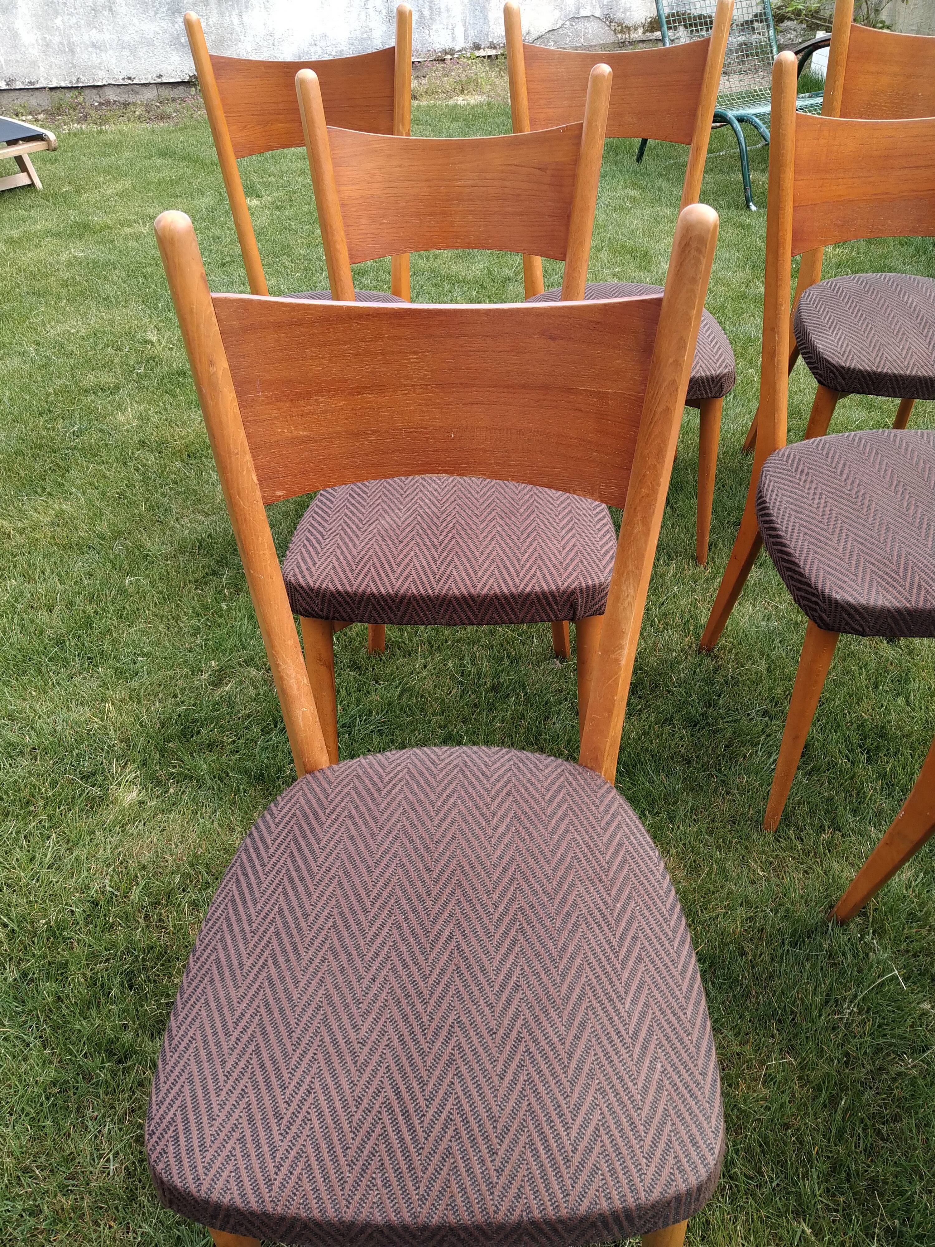 Set of 7 chairs 60s