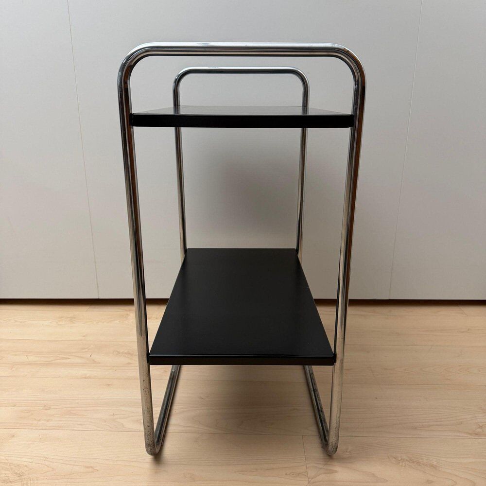 Steel tube side table in black & chrome by Mauser Werke, Germany, 1950