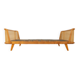 Timeless bed with beech wood and Viennese cane