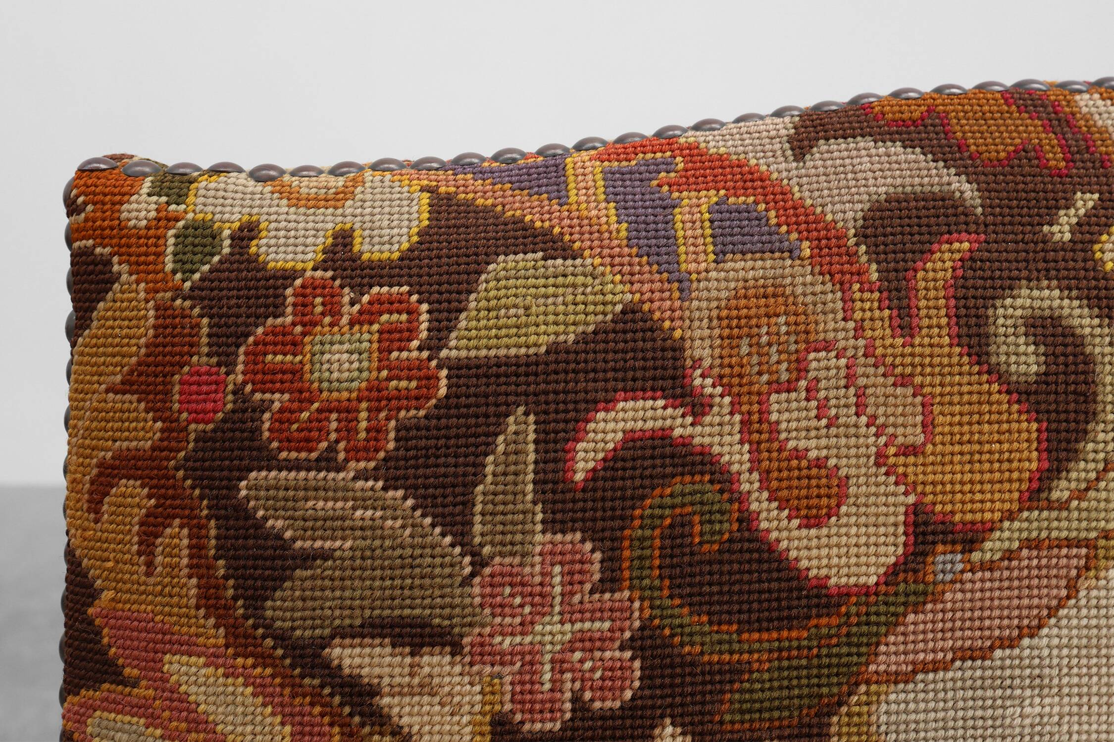 Louis XV Style Carved Walnut Armchair with Needlepoint Upholstery, France