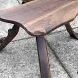 Vintage 1950s Brutalist Coffee Table and Two Stools