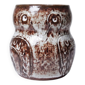 Vase, pot chouette vintage en grès émaillé Alain Granet, Vallauris années 1960-1970