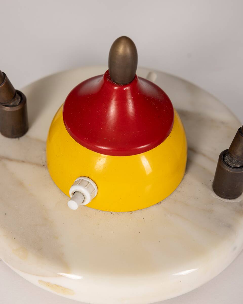 Lampe de table vintage des années 1950, abat-jour conique, design stilnovo