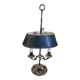 Silver-plated metal base bouillotte lamp
