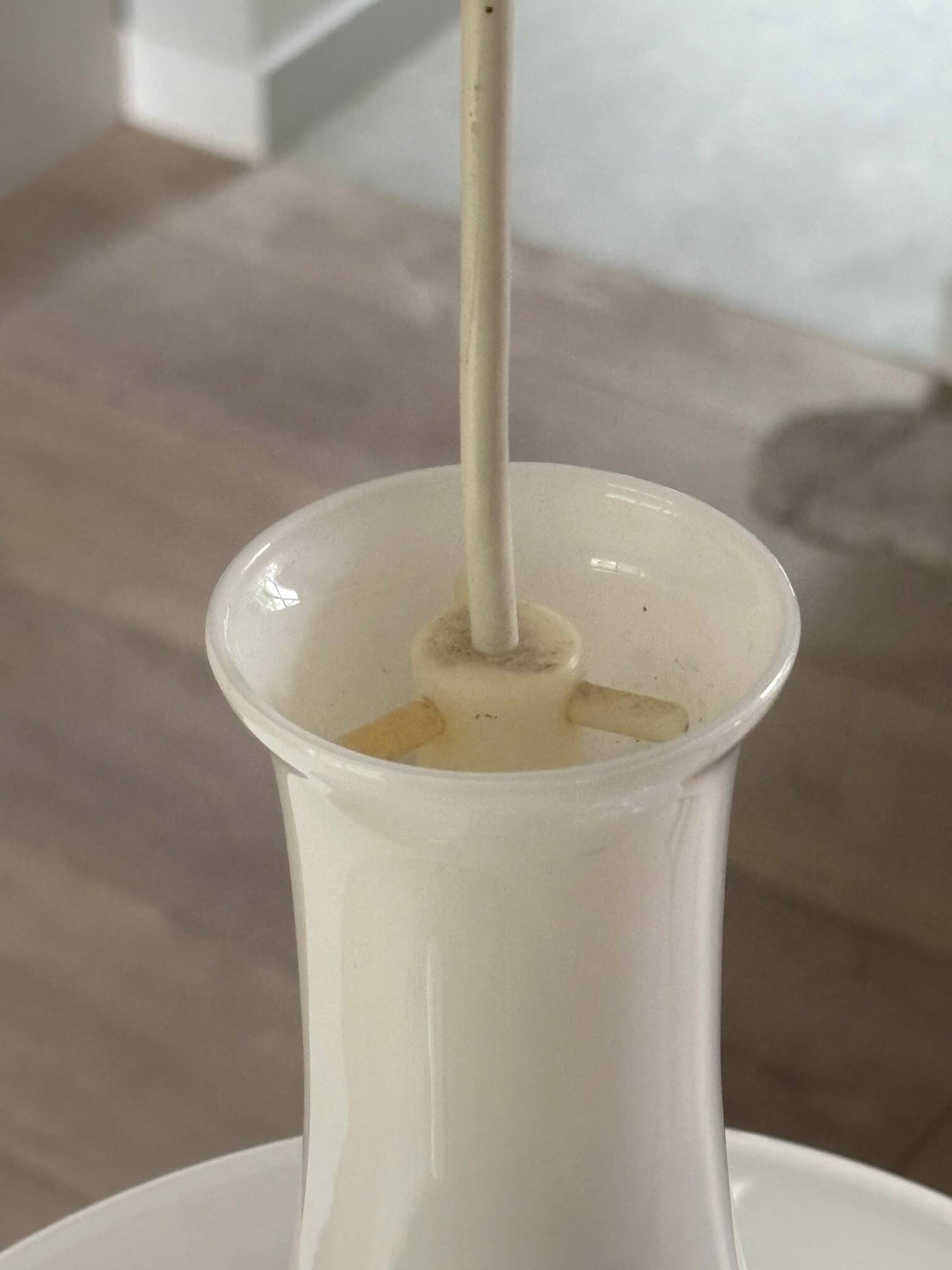 opaline pendant light - Sweden, 1970s