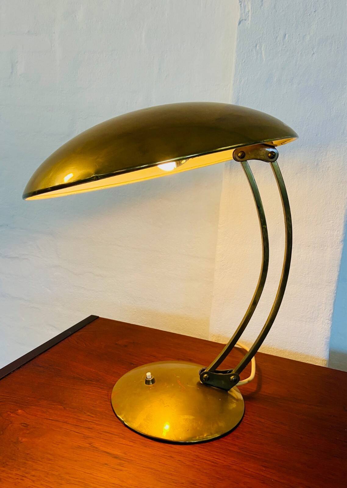 Vintage modernist Kaiser Dell brass lamp 1960s