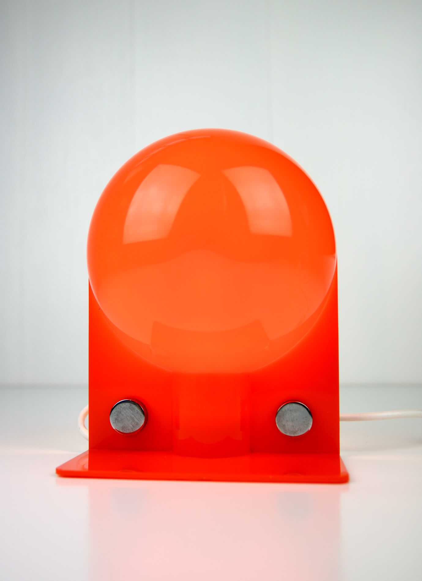 Space Age orange table lamp from Sergio Brazzoli for Guzzini, 1970s