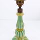 Murano turquoise lamp and pink silk lampshade 1940