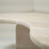 Sculptural Organic Shape Travertine Coffee Table