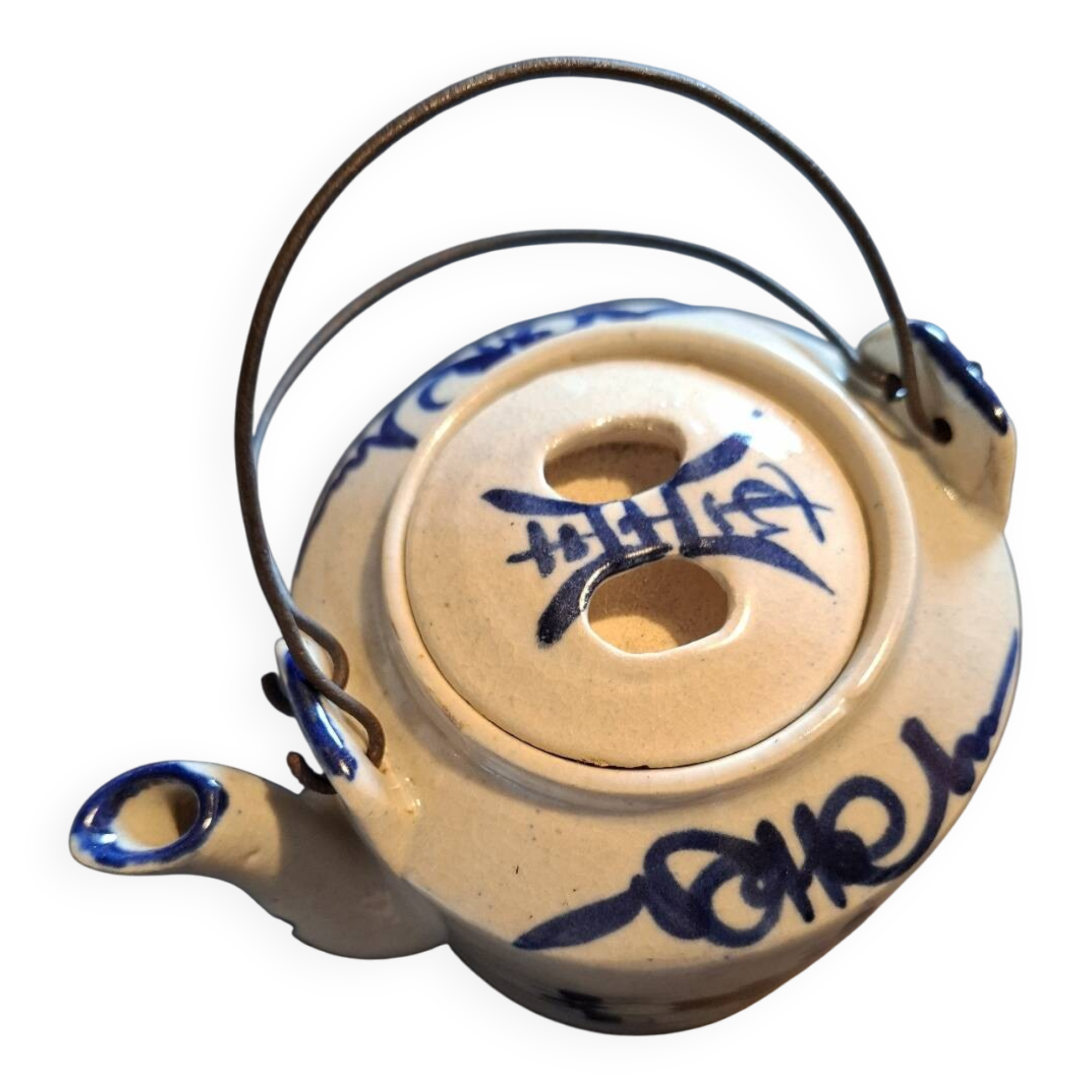 Antique stoneware teapot