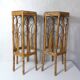 Set of 2 vintage rattan stools