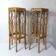 Set of 2 vintage rattan stools