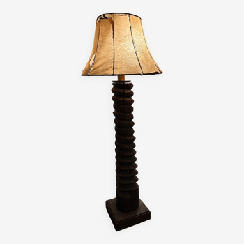 Lampadaire bois tourné