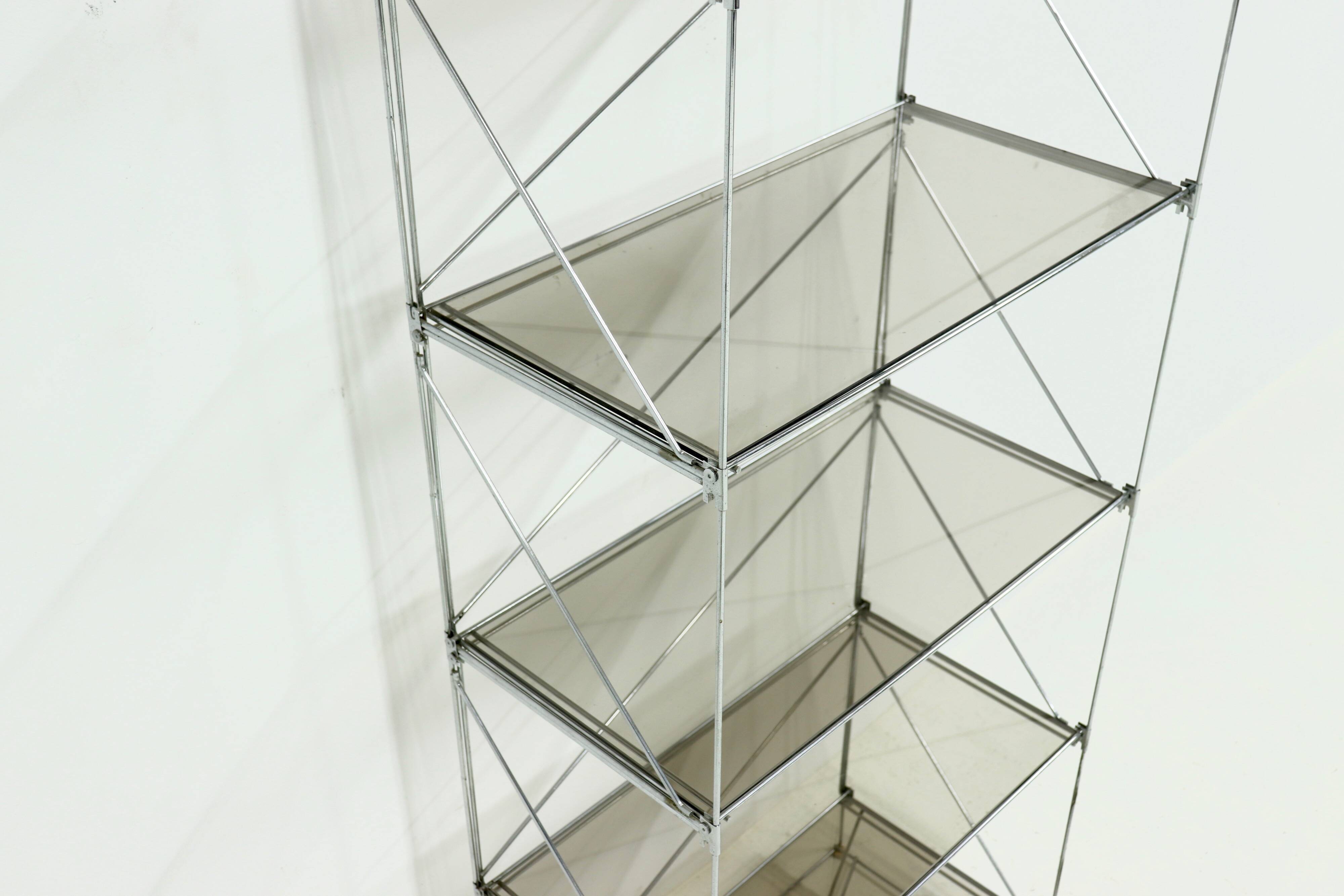 Large Minimalist Bookcase Model Isocele by Max Sauze 1970s