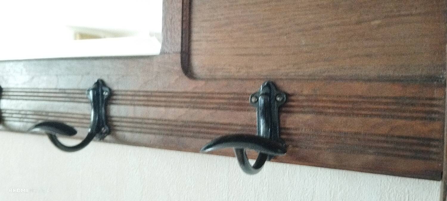 Wall-mounted coat rack, entryway shelf