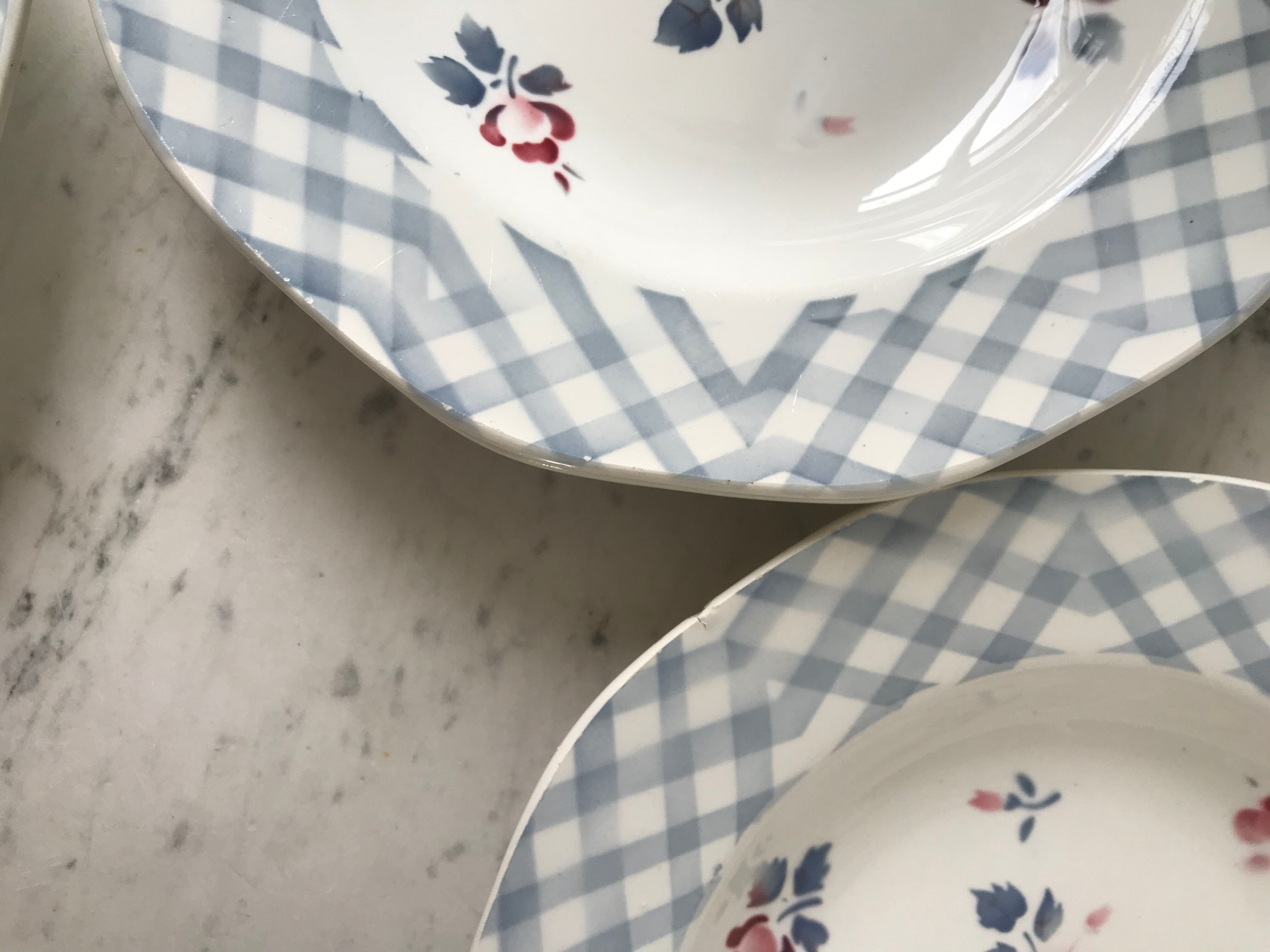 set of 6 hollow plates Digoin Sarreguemines model "Bastia" years 30-40