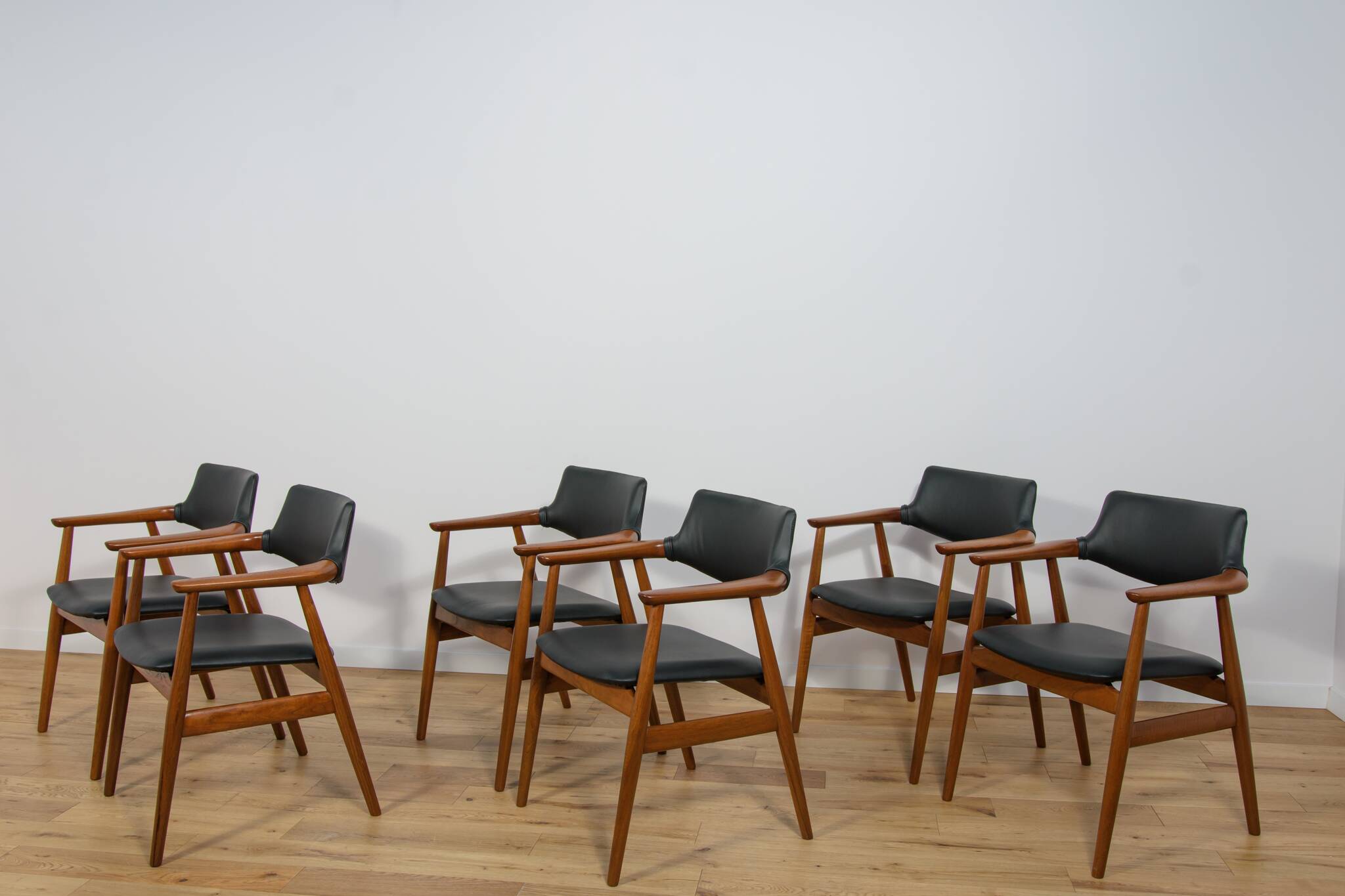 Mid century Teak Dining Chairs Model GM11 by Svend Åge Eriksen for Glostrup, 1950s, Set of 6
