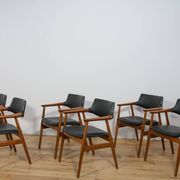 Mid century Teak Dining Chairs Model GM11 by Svend Åge Eriksen for Glostrup, 1950s, Set of 6