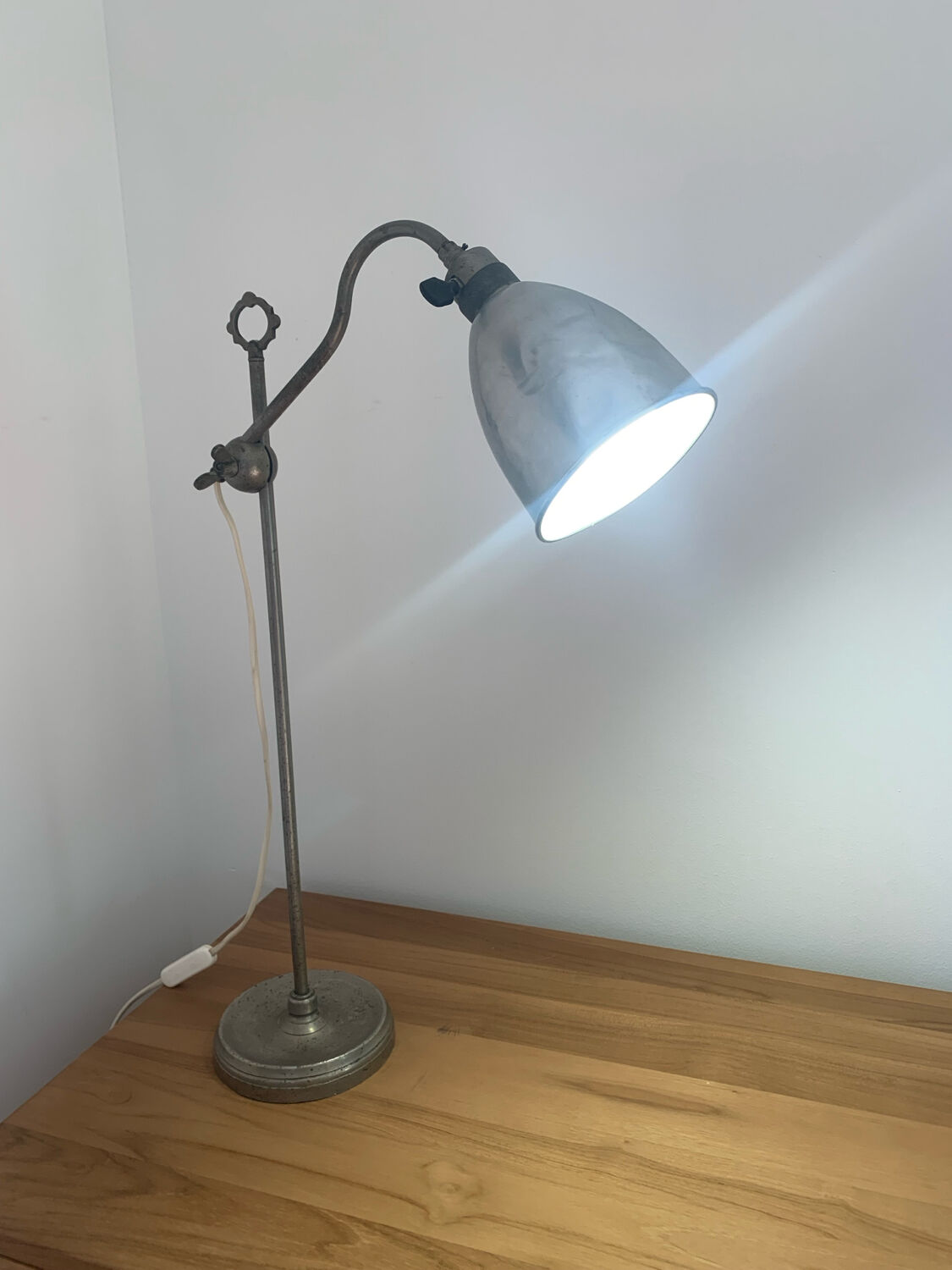 Vintage industrial workshop lamp – metal – 1950s/60s
