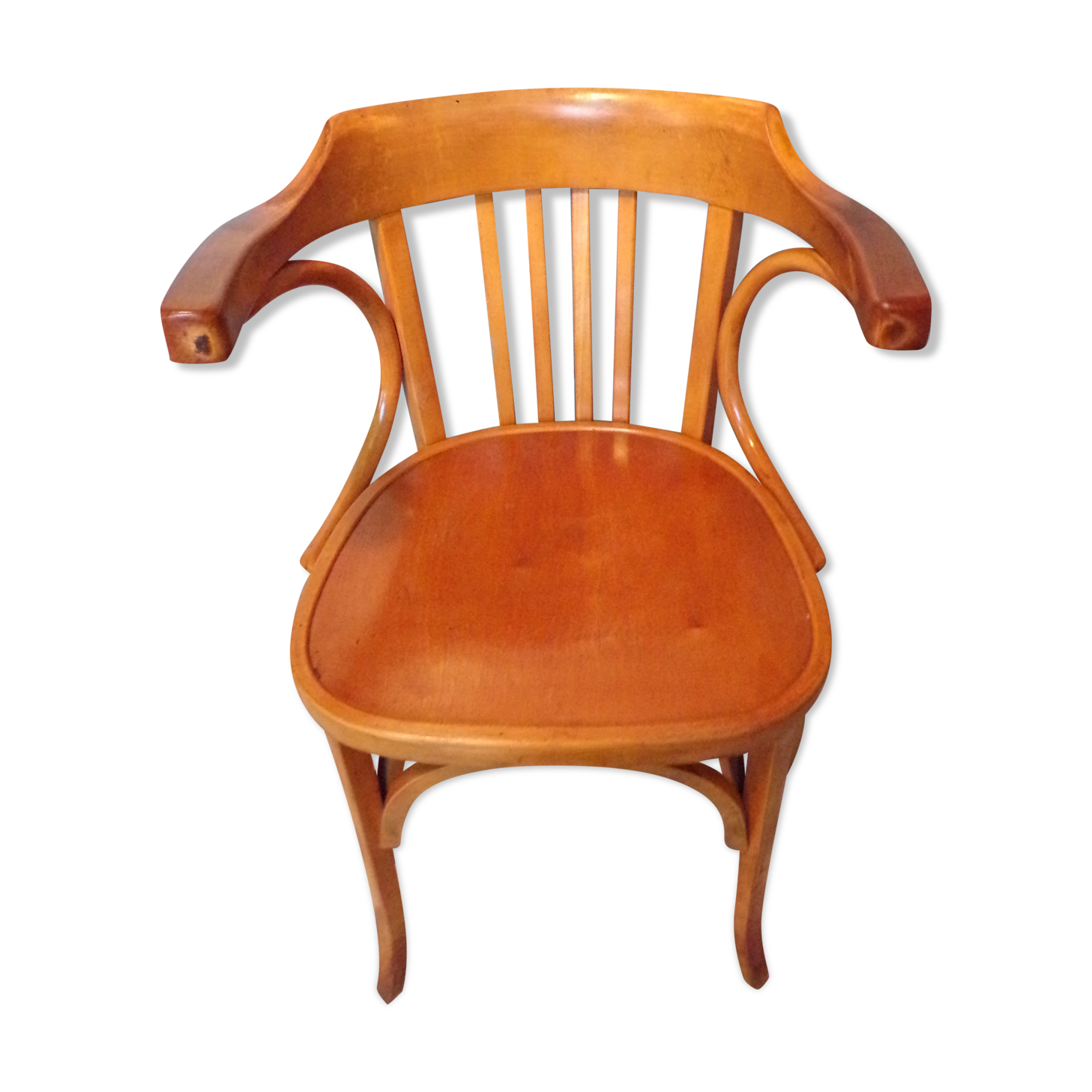 Ancien fauteuil Baumann en bois courbé