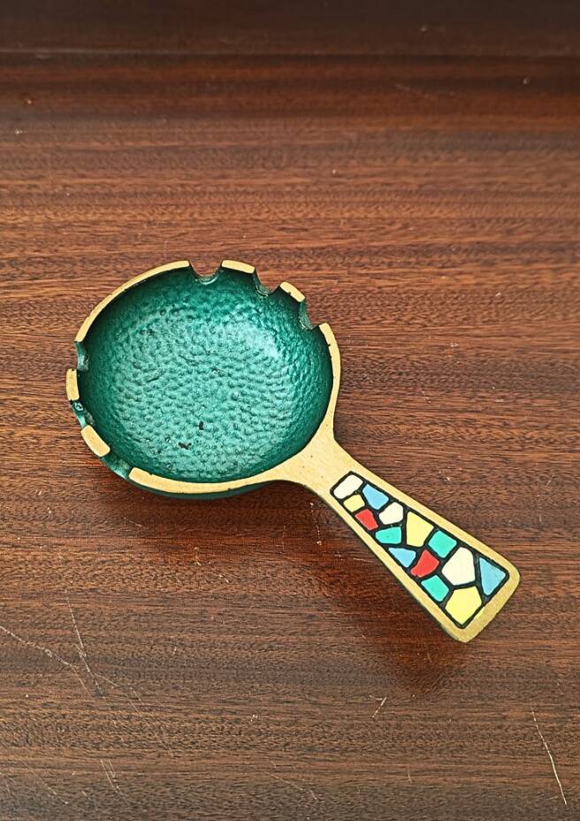 Mosaic and Brass Ashtray from the 1960s