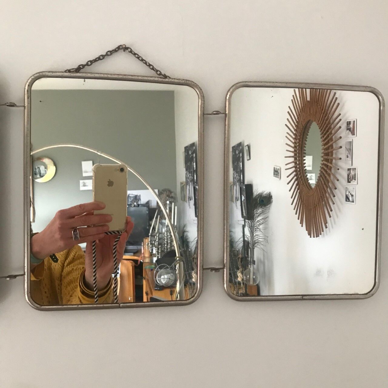 Barber triptych mirror 59x24cm