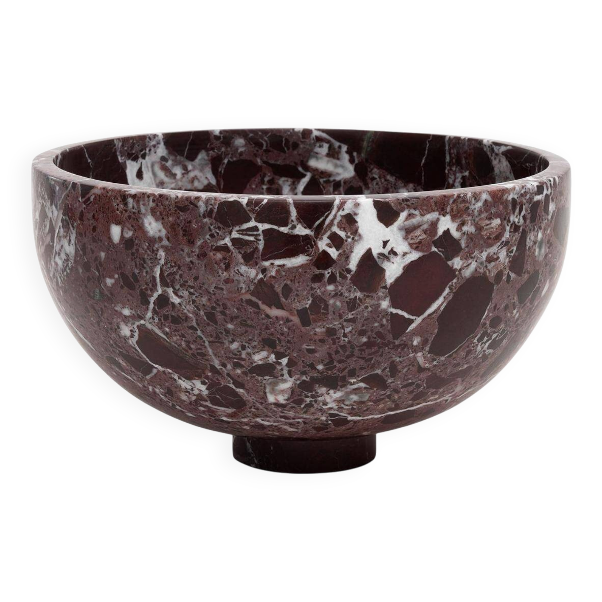 Rosso Levanto marble fruit bowl