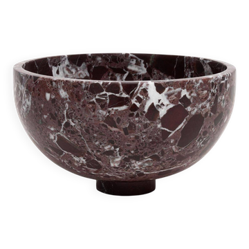 Rosso Levanto marble fruit bowl