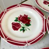 set of 6 dessert plates Digoin Sarreguemines model Cibon years 30-40