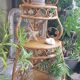 Vintage rattan notch shelf