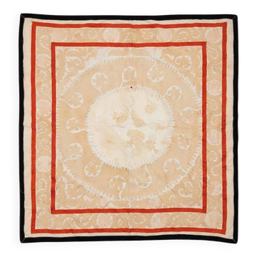 Nappe brodée à la main vintage 152x155 cm